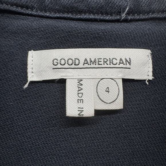 Good American Shacket Womens 4/XL Black Vintage Wash Button Up Jacket Shirt - Picture 2 of 13